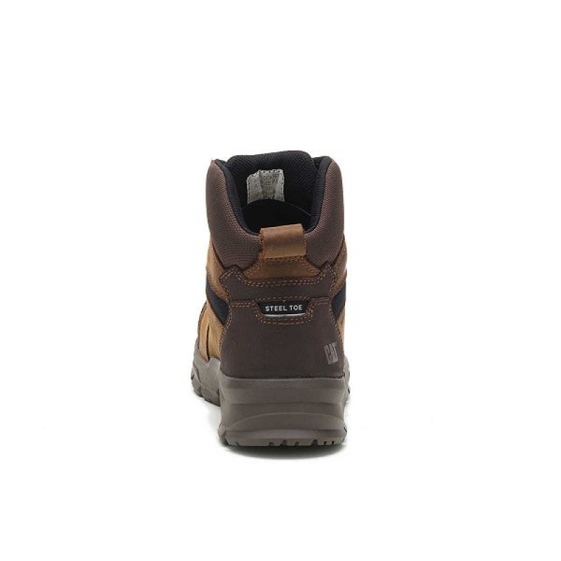 Men's Caterpillar Accomplice X Waterproof Steel Toe Work Boots Brown | 853479-TCA