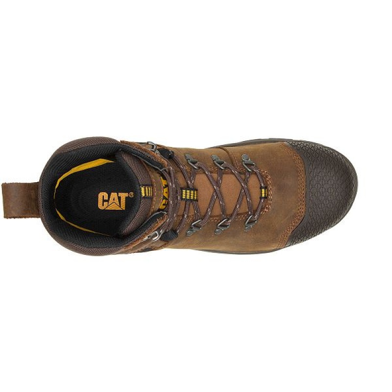 Men's Caterpillar Accomplice X Waterproof Steel Toe Work Boots Brown | 853479-TCA