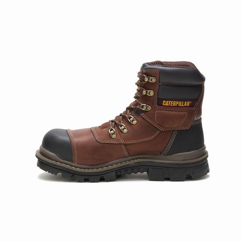 Men's Caterpillar Adhesion Ice + Thinsulate Composite Toe Work Boots Brown | 736802-BJU