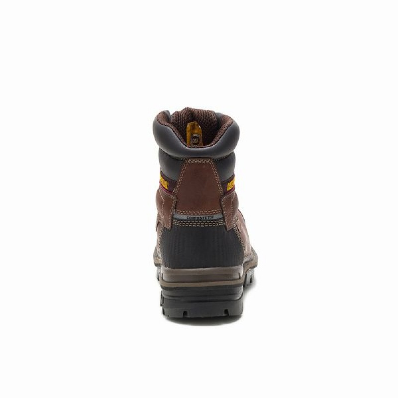 Men's Caterpillar Adhesion Ice + Thinsulate Composite Toe Work Boots Brown | 736802-BJU