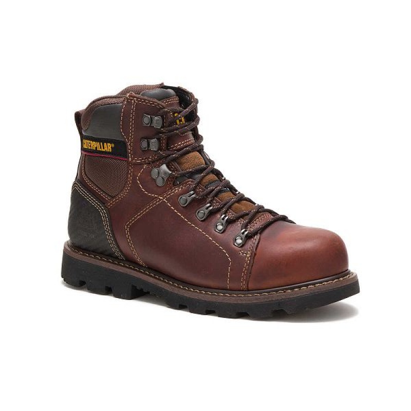 Men's Caterpillar Alaska 2.0 Steel Toe Work Boots Brown | 145829-MIH