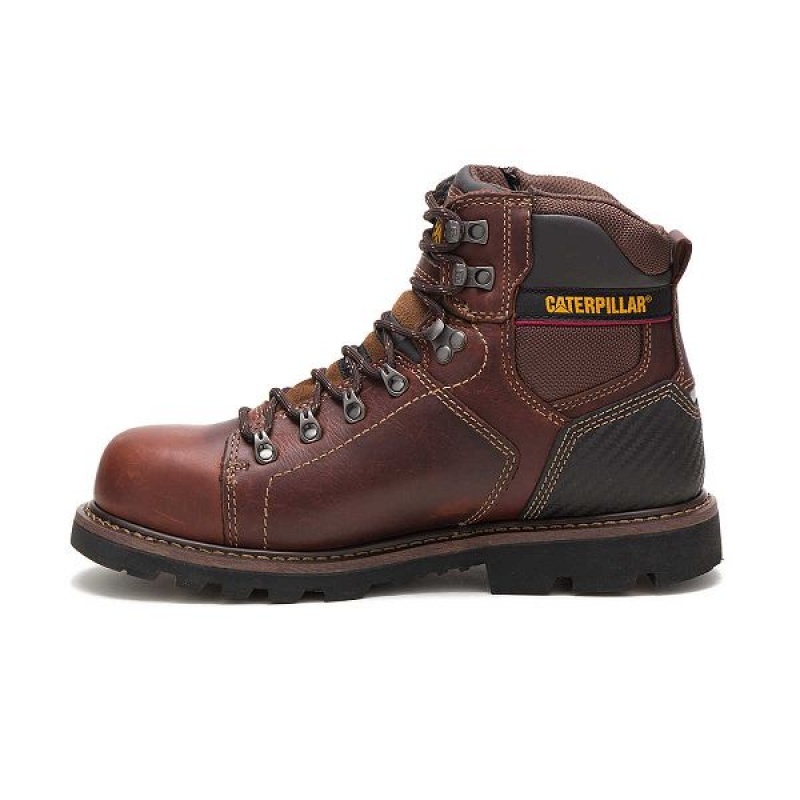 Men's Caterpillar Alaska 2.0 Steel Toe Work Boots Brown | 145829-MIH