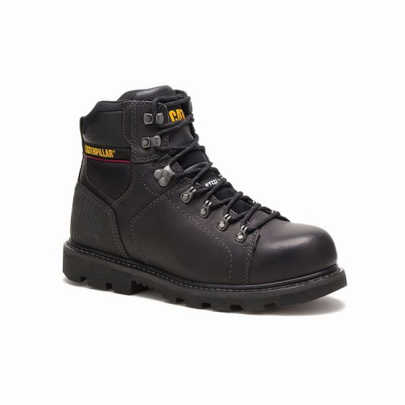 Men's Caterpillar Alaska 2.0 Steel Toe Work Boots Black | 873294-LFX