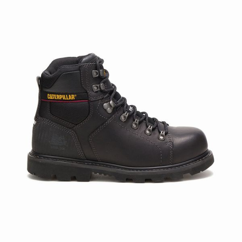 Men\'s Caterpillar Alaska 2.0 Steel Toe Work Boots Black | 873294-LFX