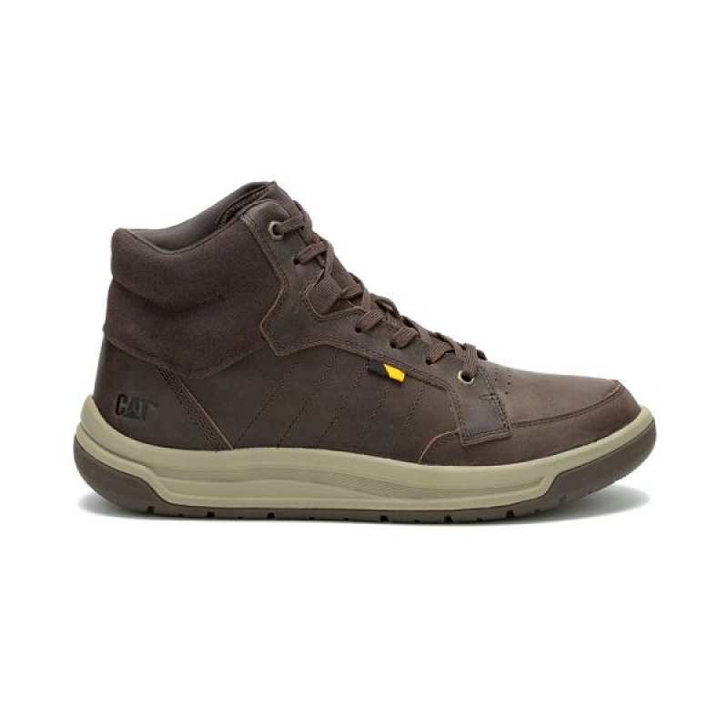 Men's Caterpillar Apa Cush Mid Boots Coffee | 601835-VJD