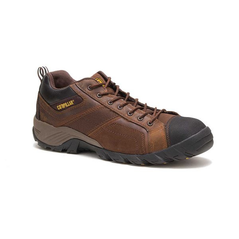 Men's Caterpillar Argon Composite Toe Work Shoes Dark / Brown | 598246-TQF