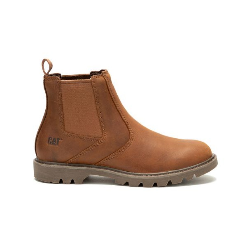 Men's Caterpillar Bruiser Chelsea Boots Brown | 918460-NEG