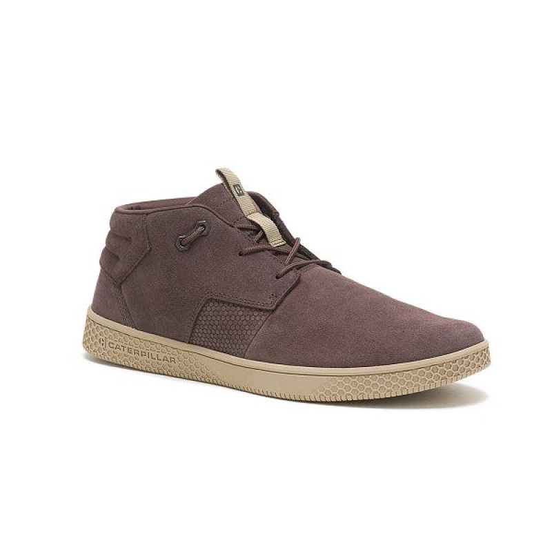 Men's Caterpillar CODE Pause Mid Sneakers Coffee | 516483-JRM