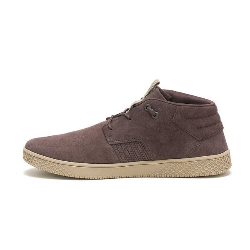 Men's Caterpillar CODE Pause Mid Sneakers Coffee | 516483-JRM