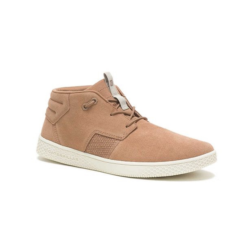 Men's Caterpillar CODE Pause Mid Sneakers Brown | 389672-MZB