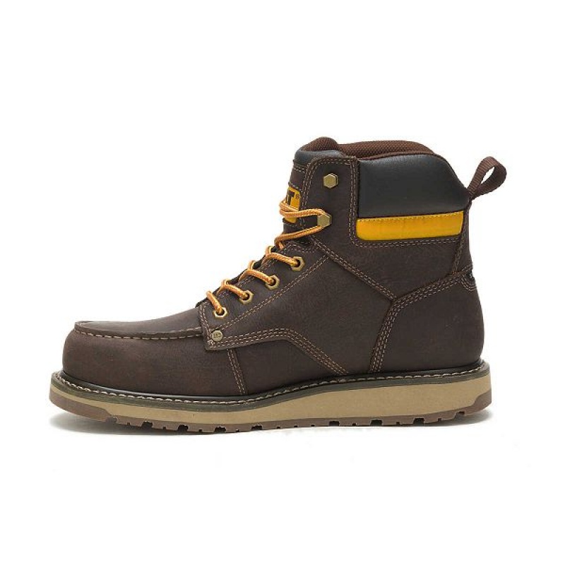 Men's Caterpillar Calibrate Steel Toe Work Boots Brown | 528104-TZN