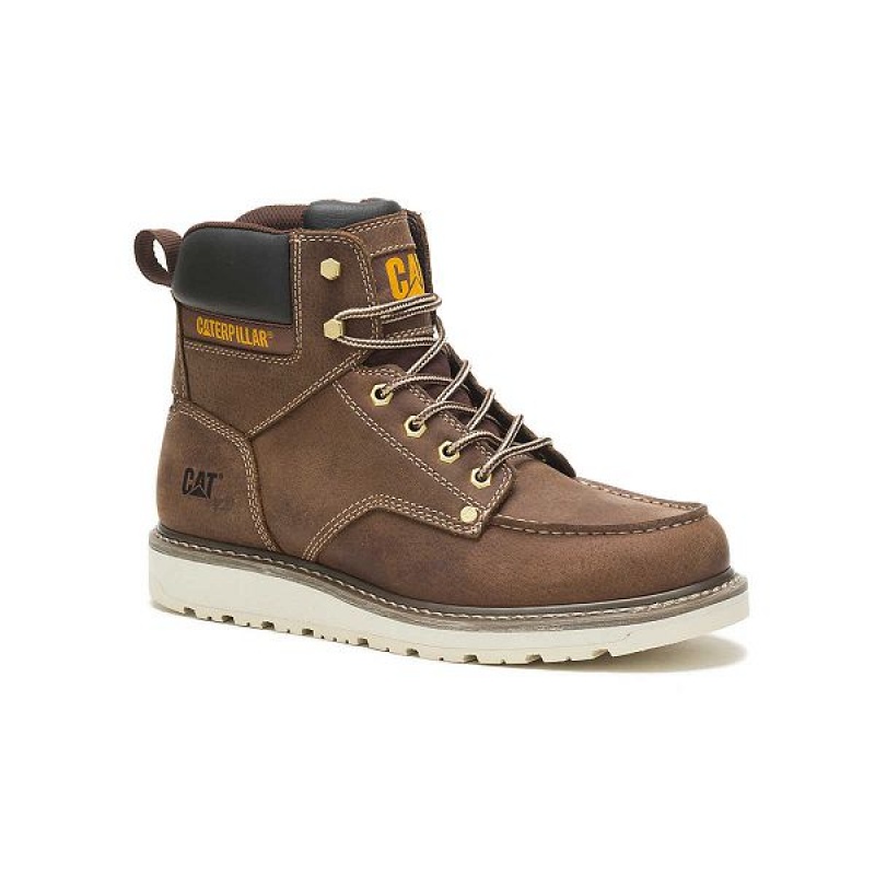 Men's Caterpillar Calibrate Work Boots Khaki | 364891-NIH