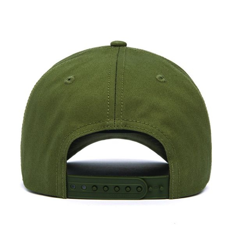 Men's Caterpillar Cat Logo Silicone Patch Hats Olive | 504138-QGE