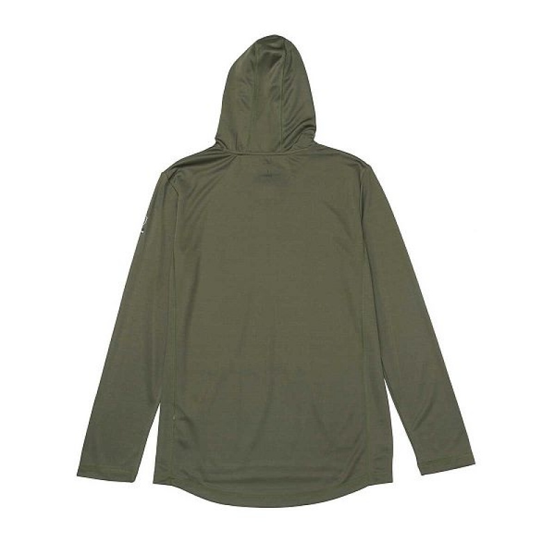 Men's Caterpillar Coolmax Lightweight Pullover Hoodie Green | 587924-PBS