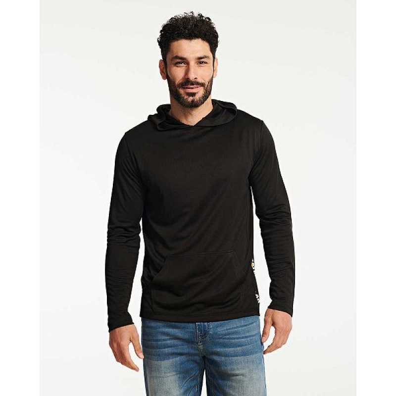 Men's Caterpillar Coolmax Lightweight Pullover Hoodie Black | 945630-ZEM