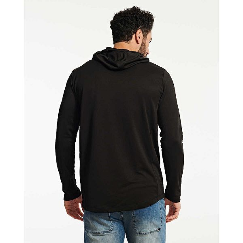 Men's Caterpillar Coolmax Lightweight Pullover Hoodie Black | 945630-ZEM