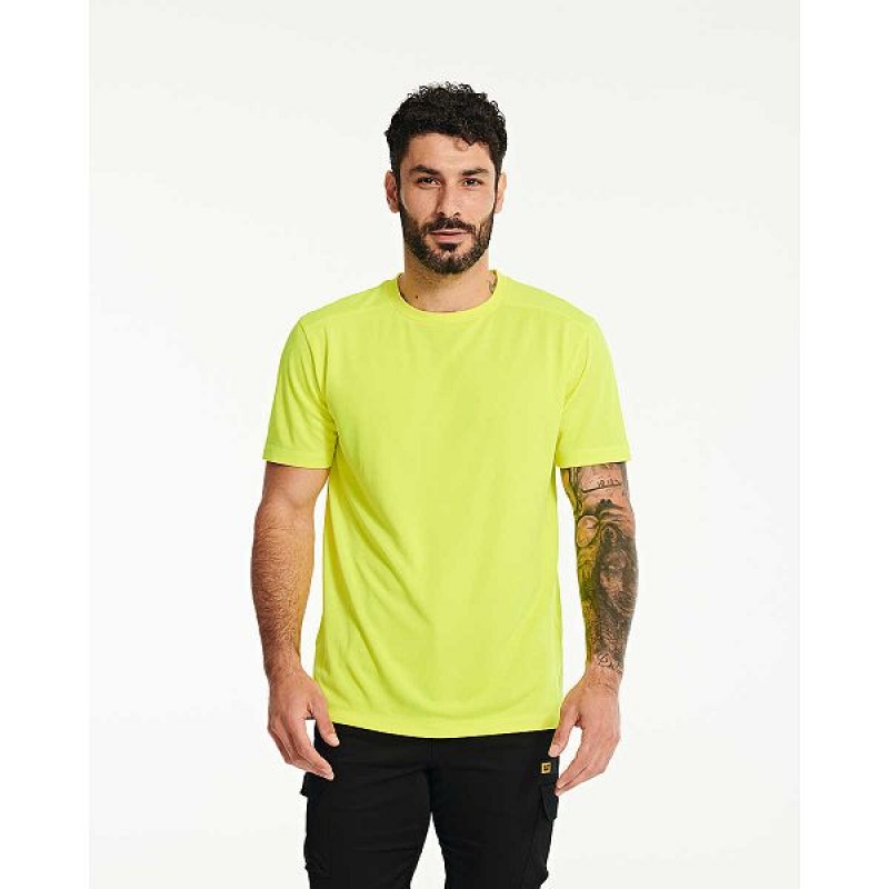 Men's Caterpillar Coolmax Short Sleeve Tee T-Shirt Black | 386152-XMO