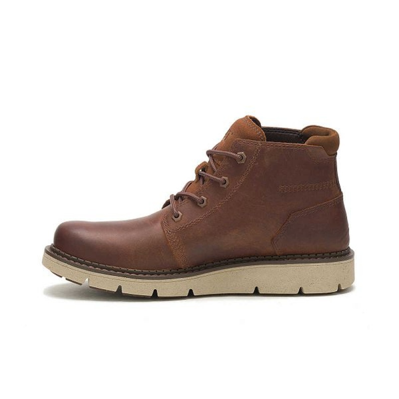 Men's Caterpillar Covert Mid Waterproof Boots Brown | 512986-EXG