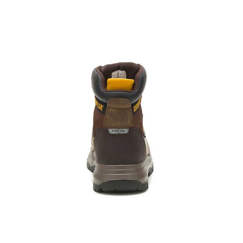 Men's Caterpillar Diagnostic 2.0 Waterproof Steel Toe Work Boots Brown | 304829-KGQ