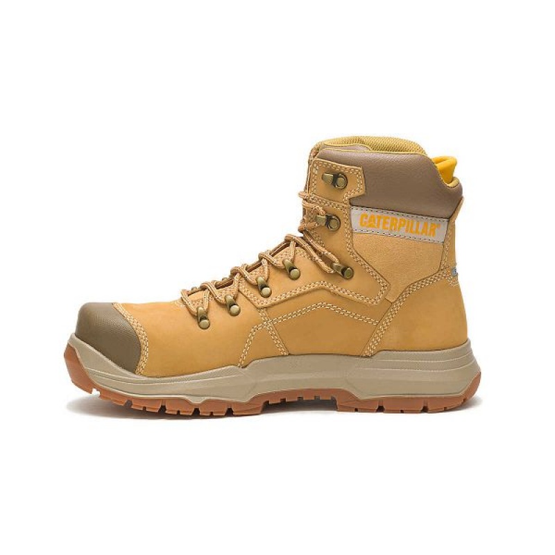 Men's Caterpillar Diagnostic 2.0 Waterproof Steel Toe Work Boots Brown | 516890-SZQ