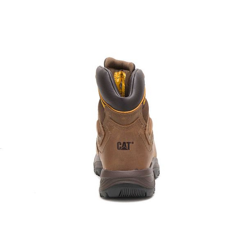 Men's Caterpillar Diagnostic Hi Waterproof Thinsulate™ Steel Toe Work Boots Dark / Beige | 349178-TYX