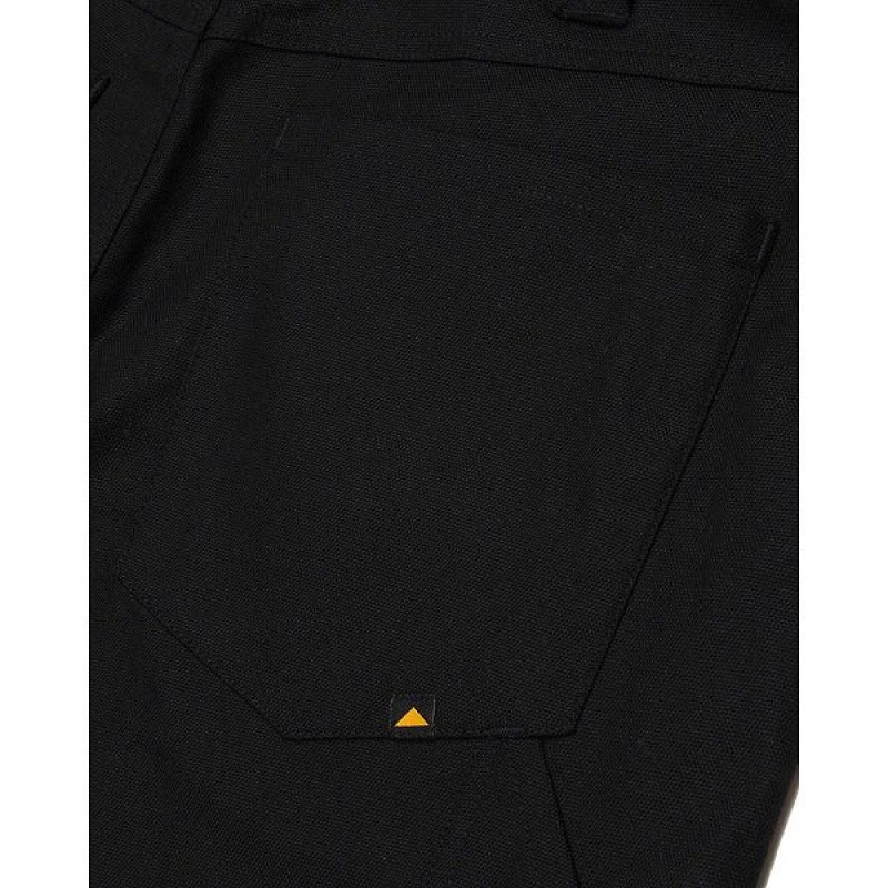 Men's Caterpillar Double Front Stretch Canvas Straight Fit Utility Pants Black | 081372-MPU