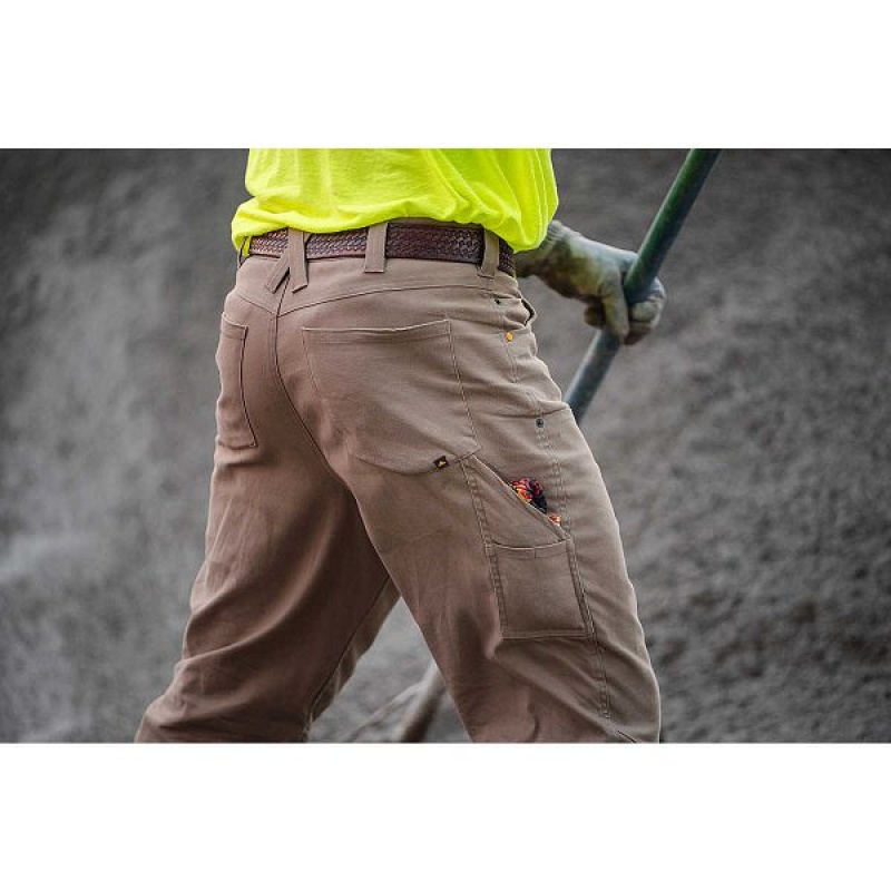 Men's Caterpillar Double Front Stretch Canvas Straight Fit Utility Pants Black | 081372-MPU