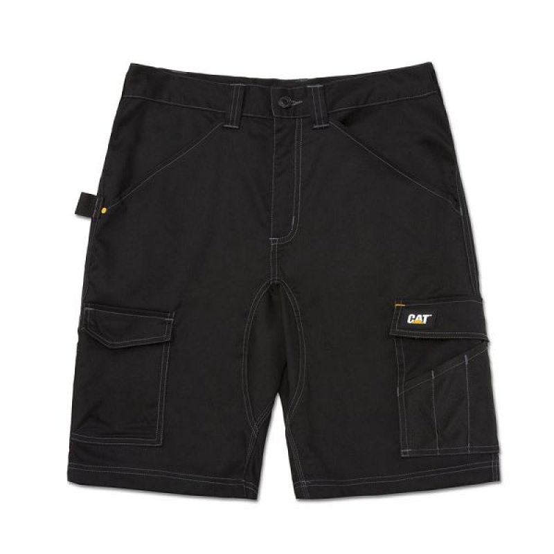 Men\'s Caterpillar Essential Stretch Shorts Black | 560487-GMS