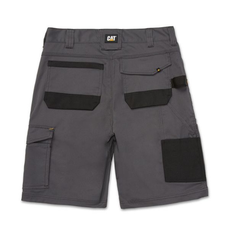 Men's Caterpillar Essential Stretch Shorts Grey | 835672-YAB