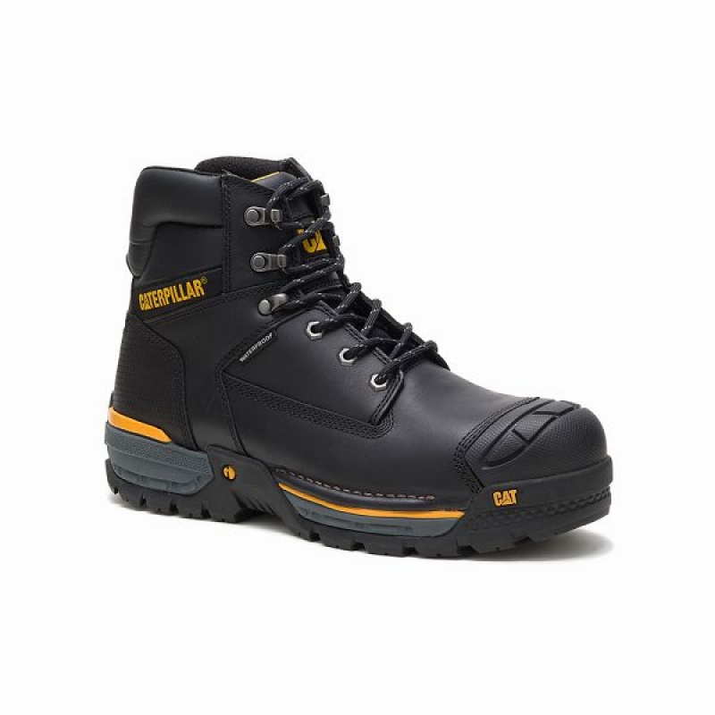 Men's Caterpillar Excavator LT Composite Toe Work Boots Black | 564209-DBE