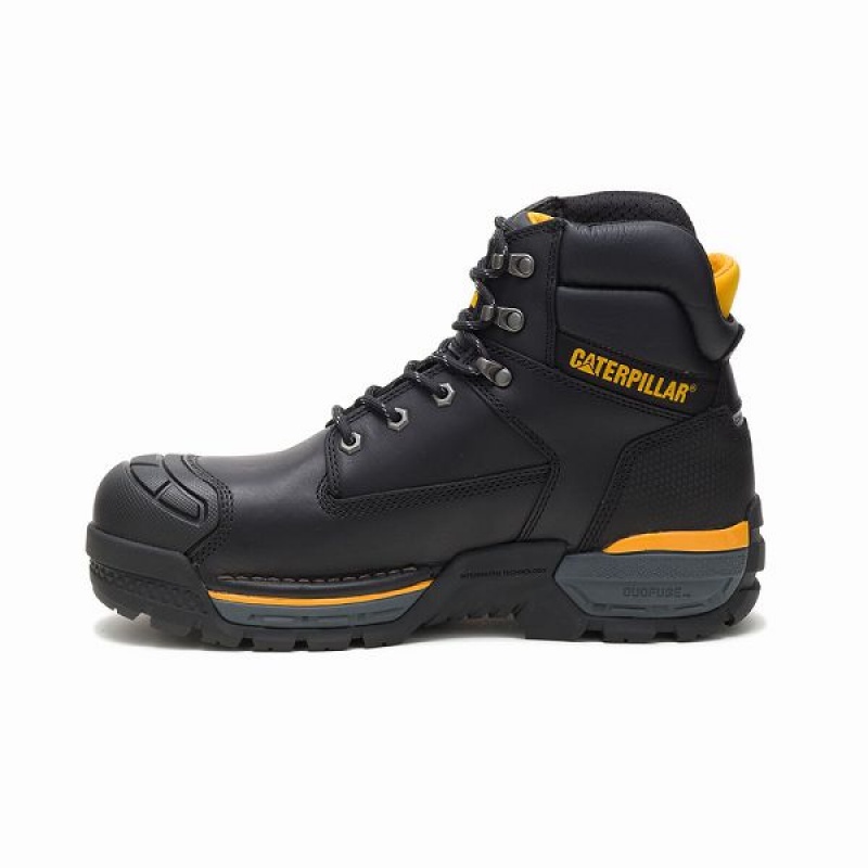 Men's Caterpillar Excavator LT Composite Toe Work Boots Black | 564209-DBE