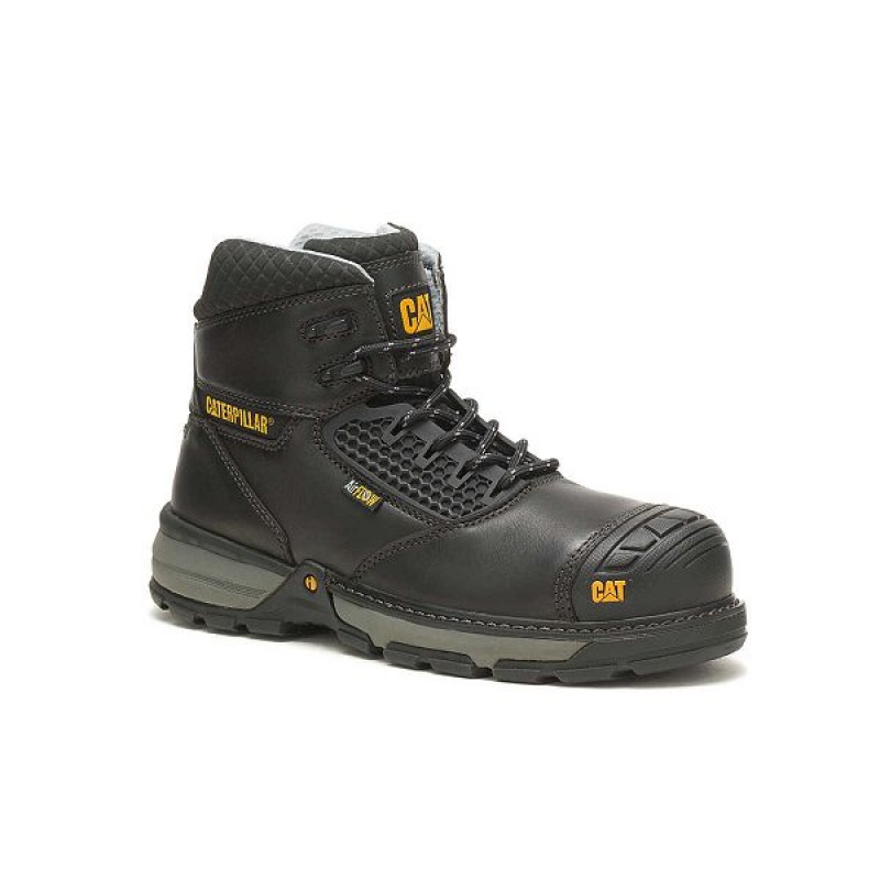 Men's Caterpillar Excavator Superlite Cool Carbon Composite Toe Work Boots Black | 637029-IAH