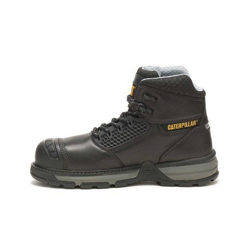 Men's Caterpillar Excavator Superlite Cool Carbon Composite Toe Work Boots Black | 637029-IAH