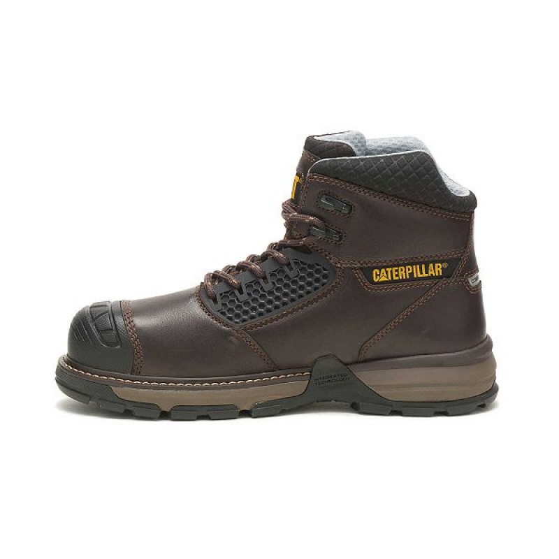 Men's Caterpillar Excavator Superlite Cool Carbon Composite Toe Work Boots Dark / Brown | 263954-IFD