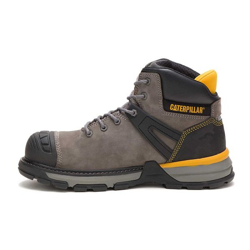 Men's Caterpillar Excavator Superlite Waterproof Carbon Composite Toe Work Boots Blue / Grey | 849107-LYQ