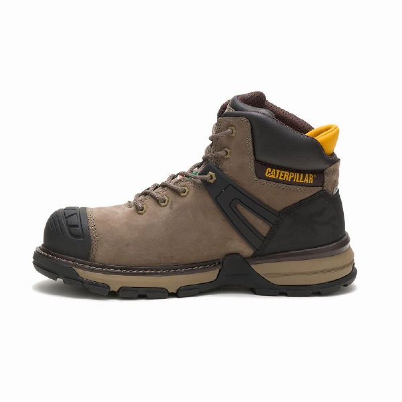 Men's Caterpillar Excavator Superlite Waterproof Carbon Composite Toe Work Boots Dark / Grey | 074938-FCJ