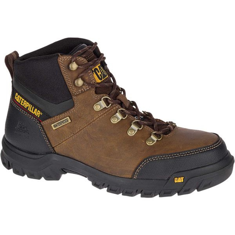 Men's Caterpillar Framework S3 WR HRO SRA Steel Toe Work Boots Brown | 498270-CRT