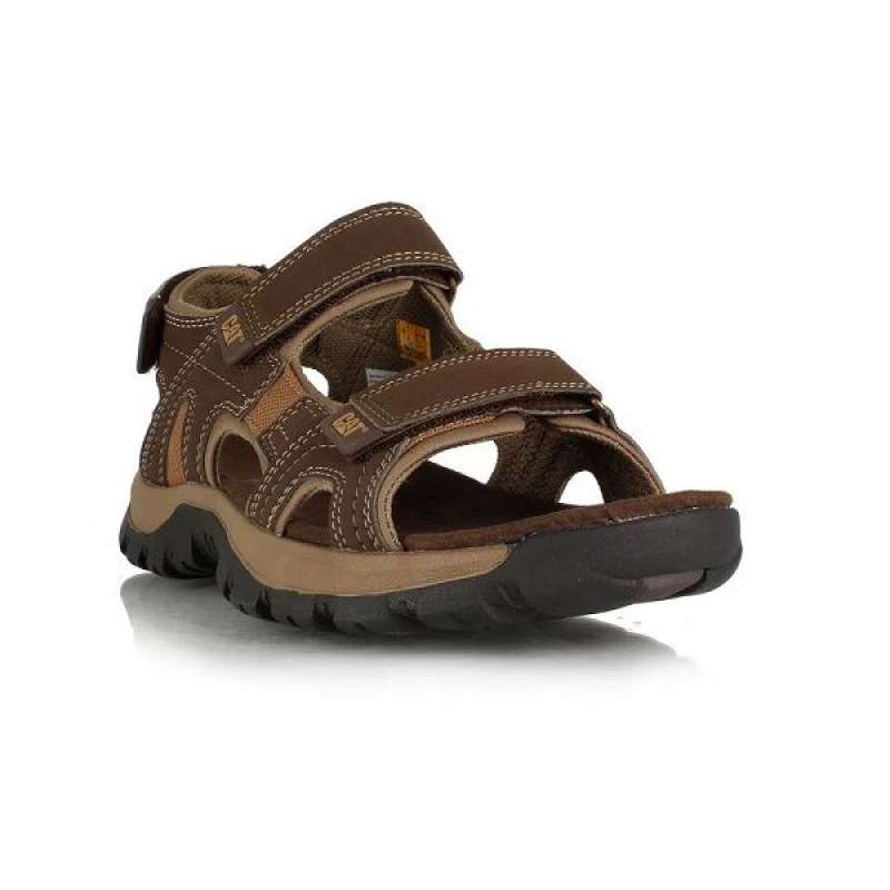 Men\'s Caterpillar Giles Sandals Brown | 942716-BPF