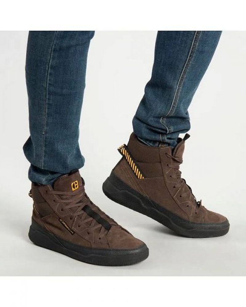 Men's Caterpillar Hex Hi Utility Sneakers Brown | 736421-LXD