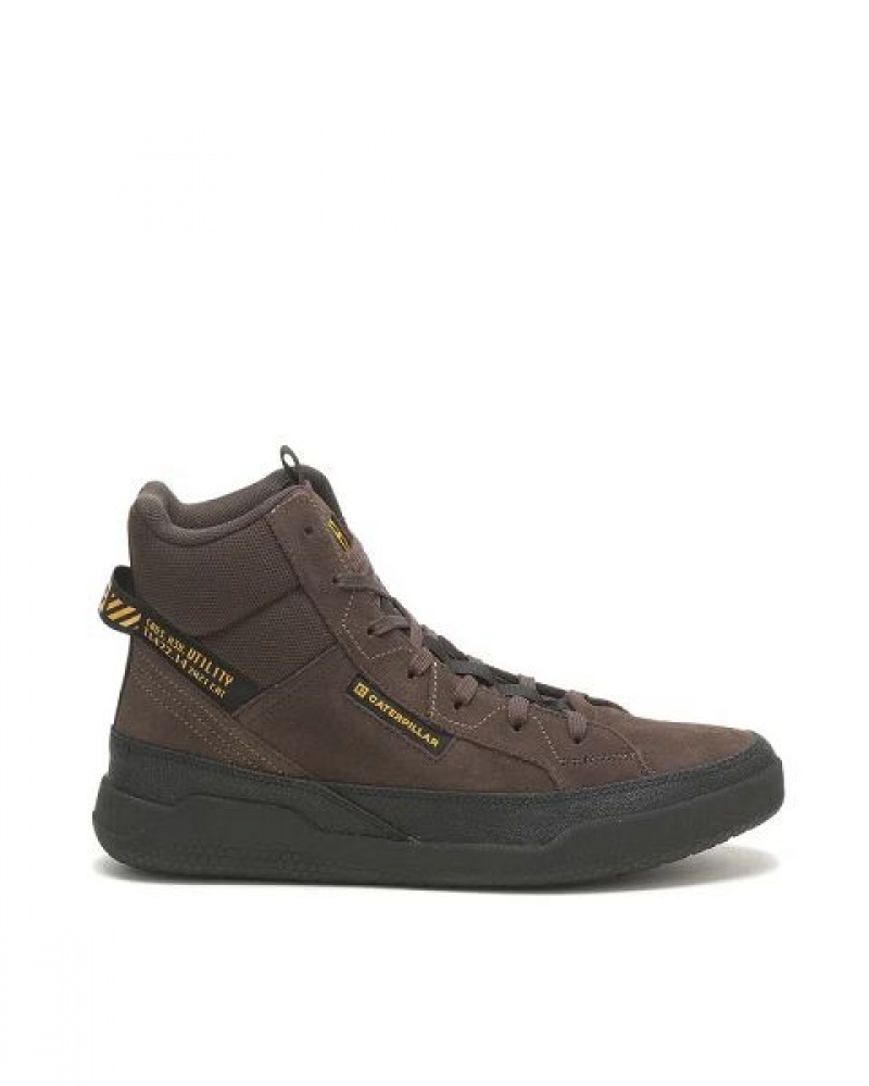 Men's Caterpillar Hex Hi Utility Sneakers Brown | 736421-LXD