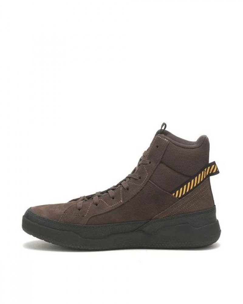 Men's Caterpillar Hex Hi Utility Sneakers Brown | 736421-LXD