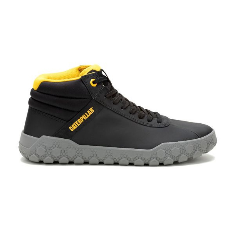 Men's Caterpillar Hex + Mid Sneakers Black | 347568-YSM