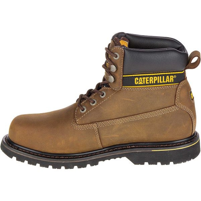 Men's Caterpillar Holton Steel Toe S3 HRO SRC Work Boots Dark / Brown | 249760-YJN