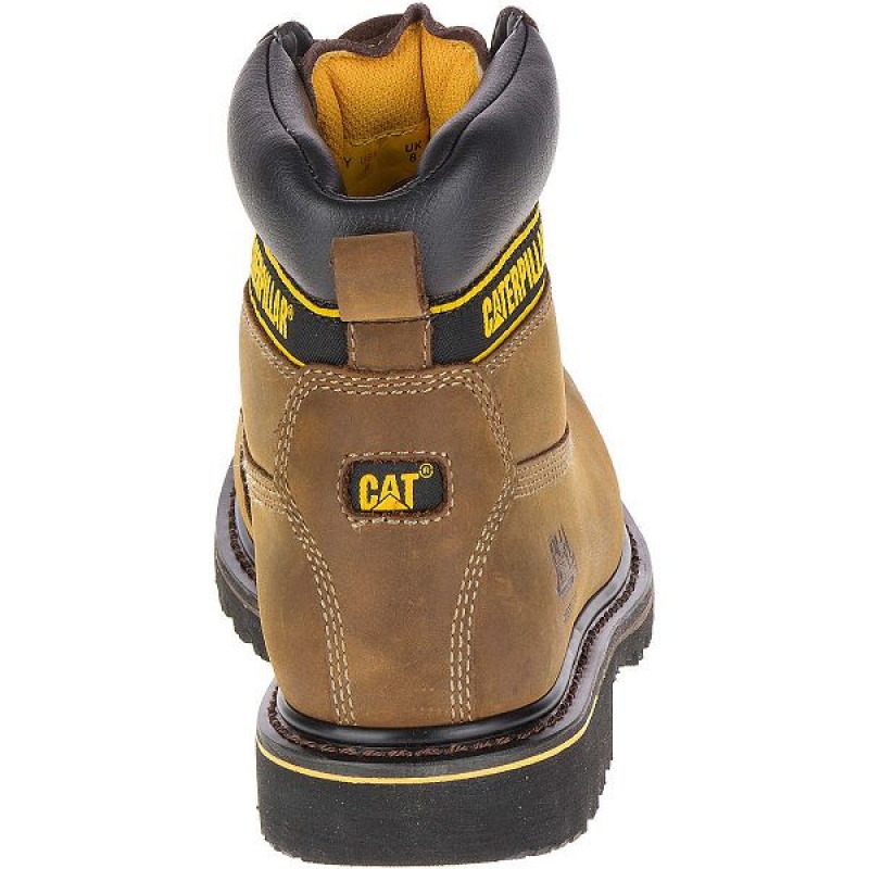 Men's Caterpillar Holton Steel Toe S3 HRO SRC Work Boots Dark / Brown | 249760-YJN