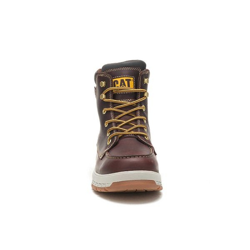 Men's Caterpillar Impact Waterproof Work Boots Brown | 567082-EHY