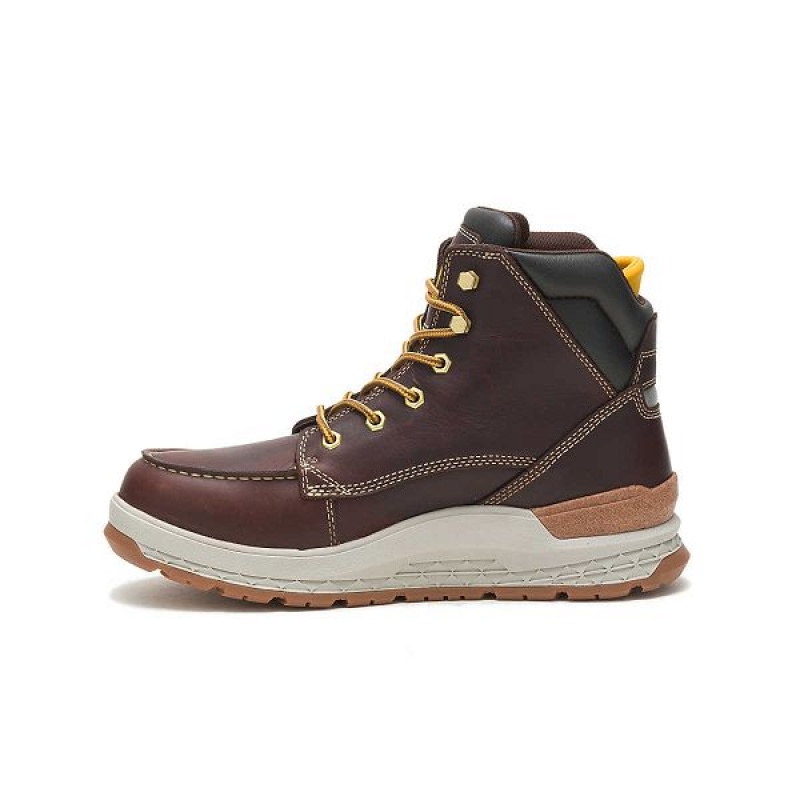 Men's Caterpillar Impact Waterproof Work Boots Brown | 567082-EHY