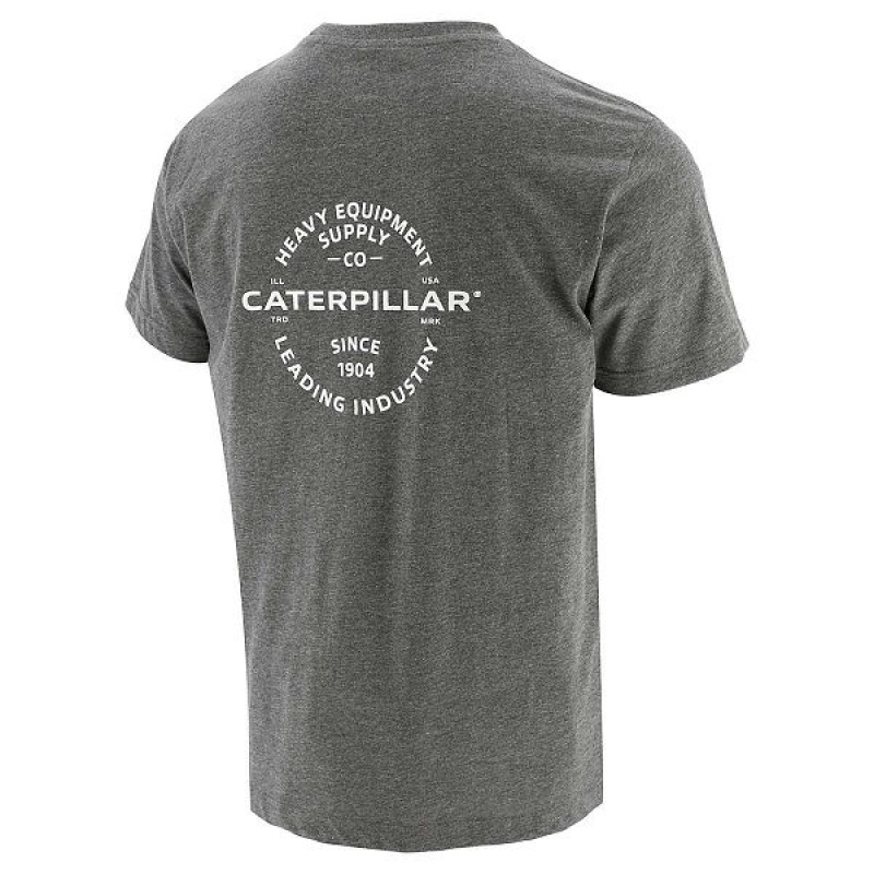 Men's Caterpillar Industry Leader Short Sleeve Pocket Tee T-Shirt Dark / Grey | 569031-JPU