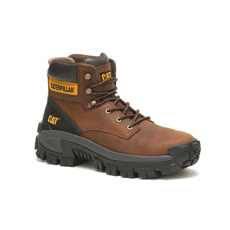 Men's Caterpillar Invader Hi Steel Toe Work Boots Dark / Brown | 769281-CKW