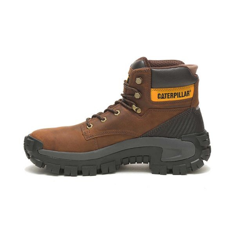 Men's Caterpillar Invader Hi Steel Toe Work Boots Dark / Brown | 769281-CKW