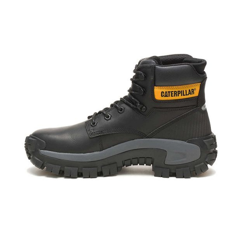 Men's Caterpillar Invader Hi Steel Toe Work Boots Black | 396824-ARZ